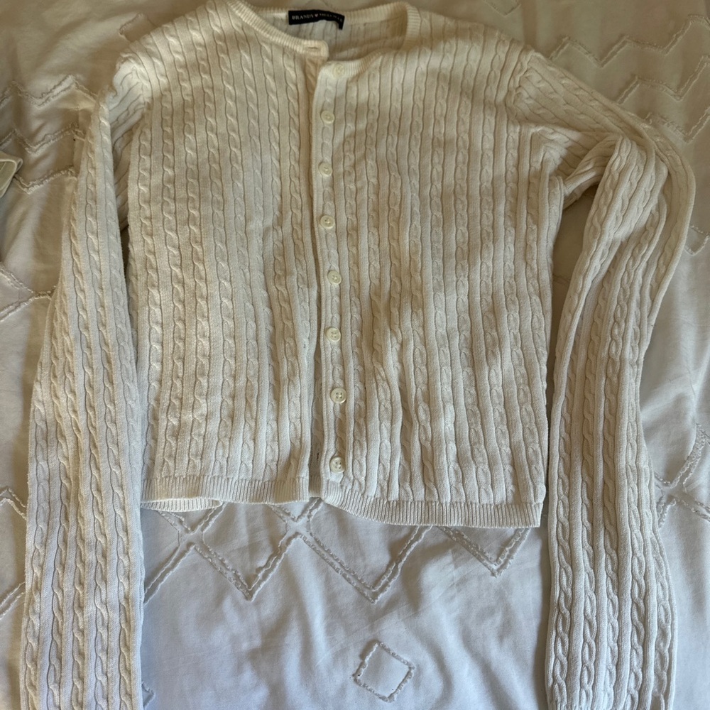 Brandy Melville Cream Cable Knit Cardigan